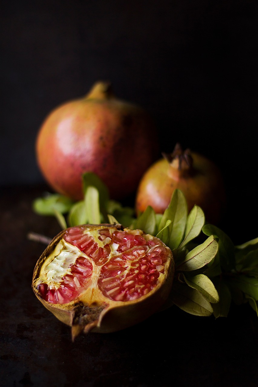 pomegranate, fruit, food